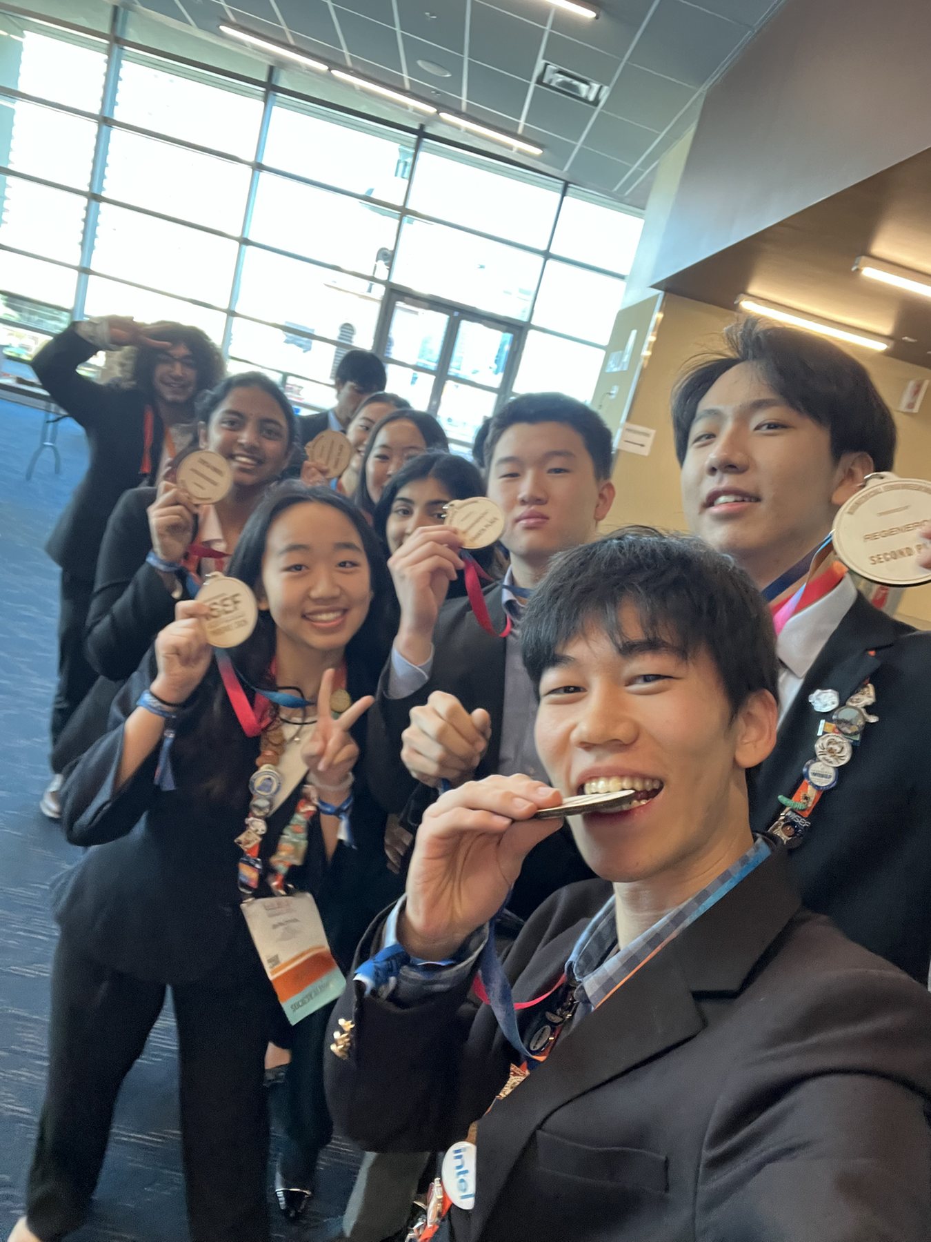 Tenne and fellow students at ISEF